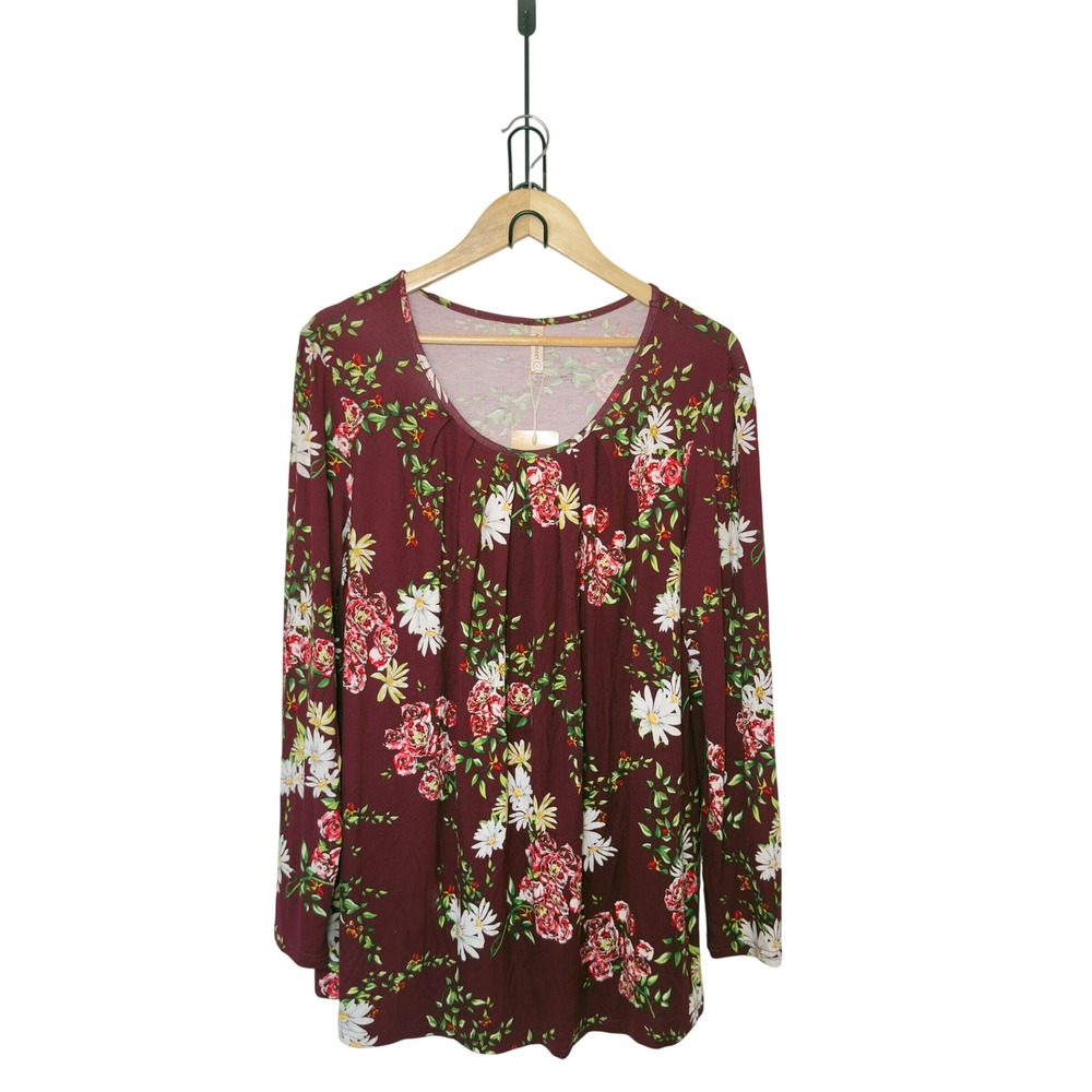 Anymeet 2XL Floral Multicolor Cottagecore Boho Chic Tunic Top Whimsigoth
